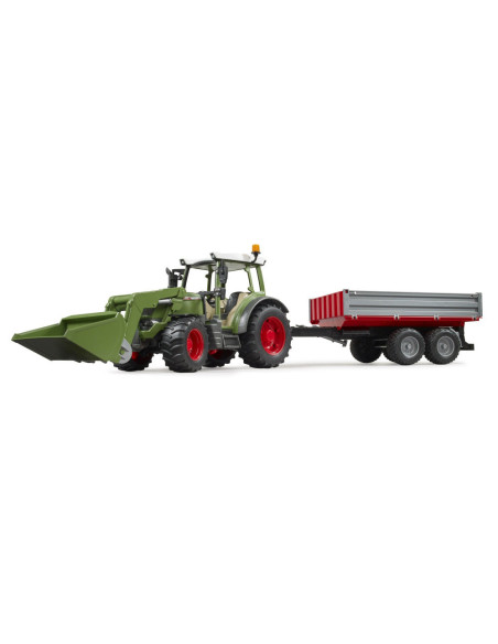 BR02182,Bruder tractor Fendt Vario 211 cu incarcator frontal si remorca