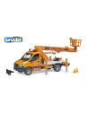 BR02679,Bruder sprinter Mercedes Benz cu sirena si platforma
