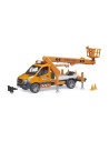 BR02679,Bruder sprinter Mercedes Benz cu sirena si platforma