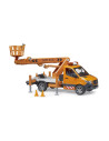 BR02679,Bruder sprinter Mercedes Benz cu sirena si platforma