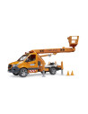 BR02679,Bruder sprinter Mercedes Benz cu sirena si platforma