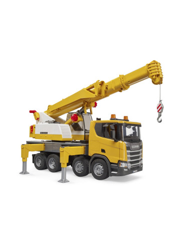 BR03571,Bruder camion cu macara Scania Super 560R Liebherr cu lumini si sunete