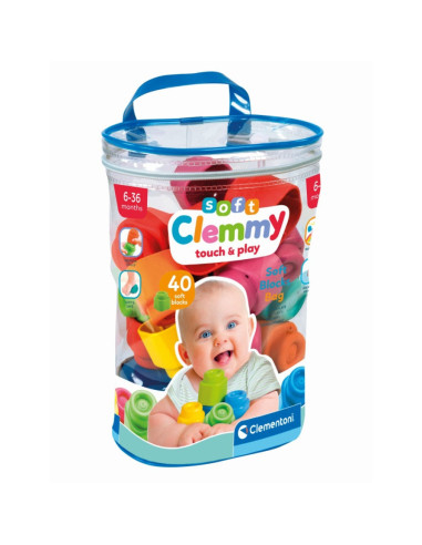 CL17878,Clementoni - Soft Clemmy plasa cu 40 de cuburi