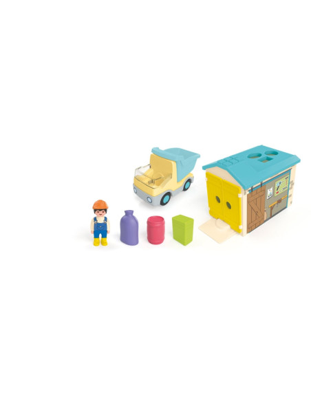 PM71686,Playmobil Junior - Camion cu garaj de sortare
