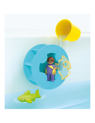 PM71688,Playmobil Junior Aqua - Roata de apa cu pui de rechin
