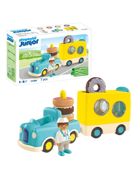 PM71702,Playmobil Junior - Camion de stivuit si sortat cu gogosi