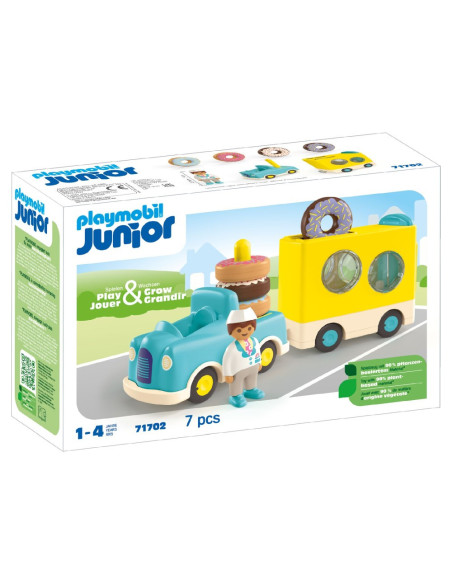 PM71702,Playmobil Junior - Camion de stivuit si sortat cu gogosi