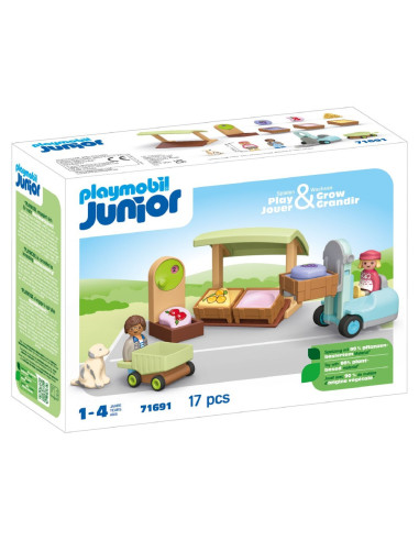 PM71691,Playmobil Junior - Taraba la piata si stivuitor