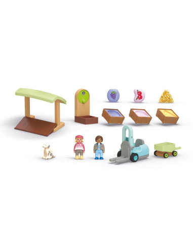 PM71691,Playmobil Junior - Taraba la piata si stivuitor