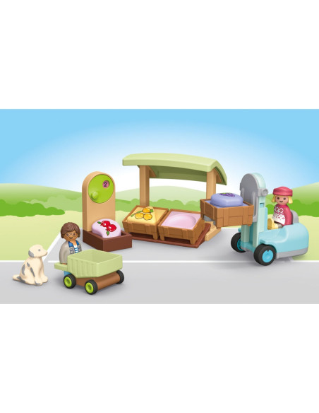 PM71691,Playmobil Junior - Taraba la piata si stivuitor