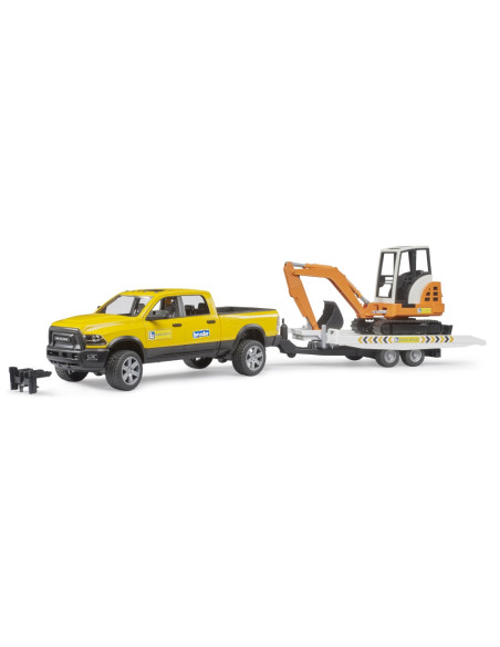 BR02546,Bruder Masina RAM 2500 cu remorca si mini excavator