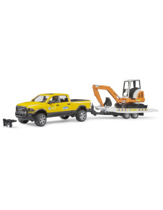 BR02546,Bruder Masina RAM 2500 cu remorca si mini excavator 2