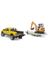 BR02546,Bruder Masina RAM 2500 cu remorca si mini excavator