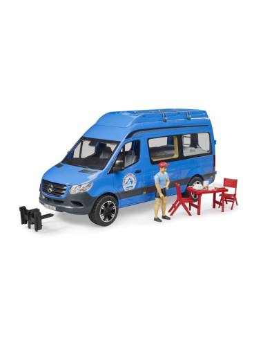 BR02684,Bruder Sprinter Camping Mercedes Benz cu sofer si accesorii