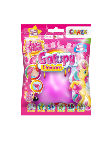 CRZ46340,Craze - Slime magic diverse culori in punguta 75ml cu surpriza figurina unicorn