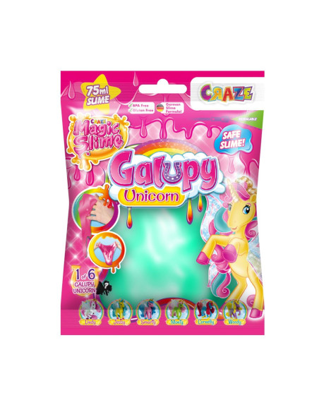 CRZ46340,Craze - Slime magic diverse culori in punguta 75ml cu surpriza figurina unicorn