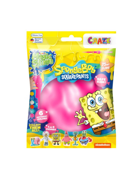 CRZ52754,Craze - Slime magic diverse culori in punguta 75ml cu surpriza figurina SpongeBob