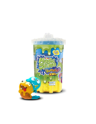 CRZ54031,Craze - Magic Slime XXL 600 ml mix de trei culori cu figurina care absoarbe slime-ul modele asortate