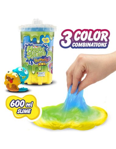 CRZ54031,Craze - Magic Slime XXL 600 ml mix de trei culori cu figurina care absoarbe slime-ul modele asortate