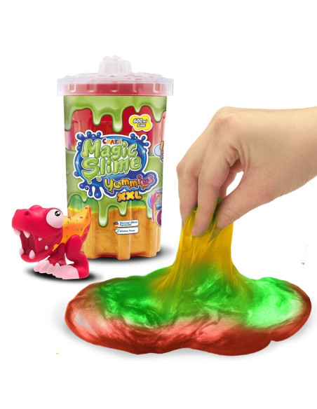 CRZ54031,Craze - Magic Slime XXL 600 ml mix de trei culori cu figurina care absoarbe slime-ul modele asortate