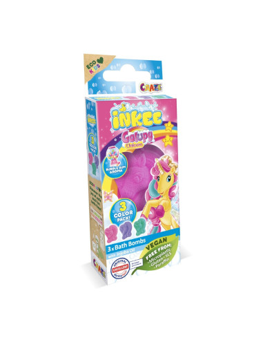 CRZ55113,Craze - Bombe de baie Inkee 3 buc asortate in forma de unicorn