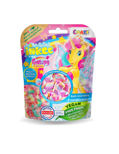 CRZ51559,Craze - Granule efervescente de baie Inkee unicorn Galupy