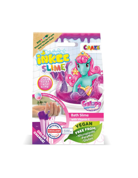 CRZ49655,Craze - Slime de baie sirena Galupy cu vitamina E si culoare schimbatoare de la roz la mov
