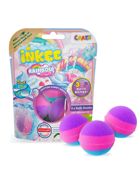 CRZ60698,Craze - Bile de baie Inkee 3 buc curcubeu parfumat