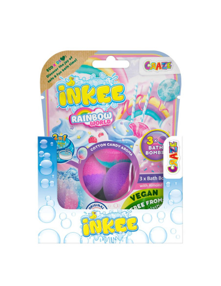 CRZ60698,Craze - Bile de baie Inkee 3 buc curcubeu parfumat