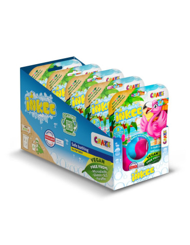 CRZ55380,Craze - Bombe de baie Inkee 3 buc asortate in forma de Flamingo