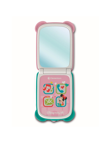 CL17515,Clementoni - Telefon flip Minnie Mouse care dezvolta abilitatile motorii fine si simtul tactil