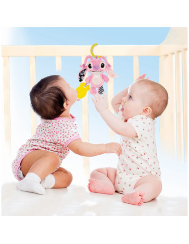 CL17937,Clementoni - Jucarie senzoriala plus Disney Stitch Angel cu zornaitoare pentru dezvoltarea simturilor