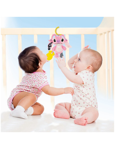 CL17937,Clementoni - Jucarie senzoriala plus Disney Stitch Angel cu zornaitoare pentru dezvoltarea simturilor