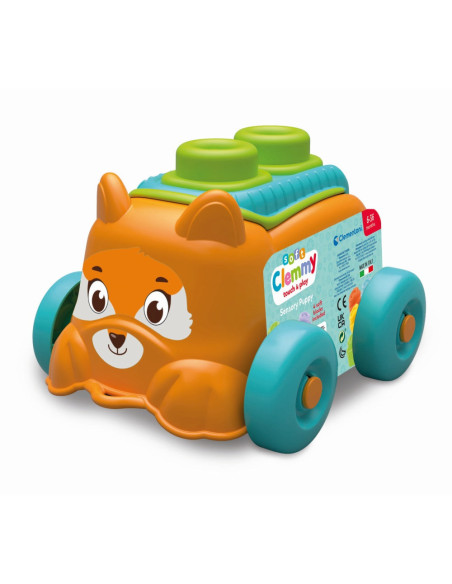 CL17487,Clementoni - Jucarie educationala Soft Clemmy catel portocaliu cu cuburi moi