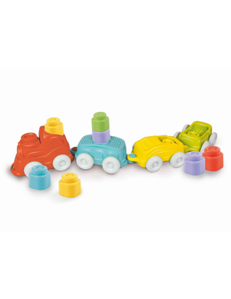 CL17961,Clementoni - Jucarie educationala Soft Clemmy tren senzorial pentru dezvoltarea senzoriala si motorie a copiilor
