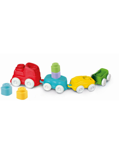 CL17961,Clementoni - Jucarie educationala Soft Clemmy tren senzorial pentru dezvoltarea senzoriala si motorie a copiilor