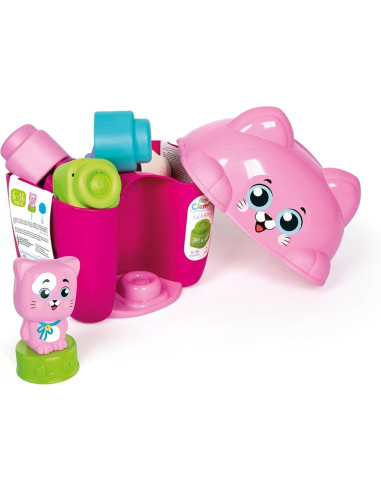 CL17768,Clementoni - Jucarie educationala Soft Clemmy cos Pisicuta cu cuburi de constructie moi si lavabile