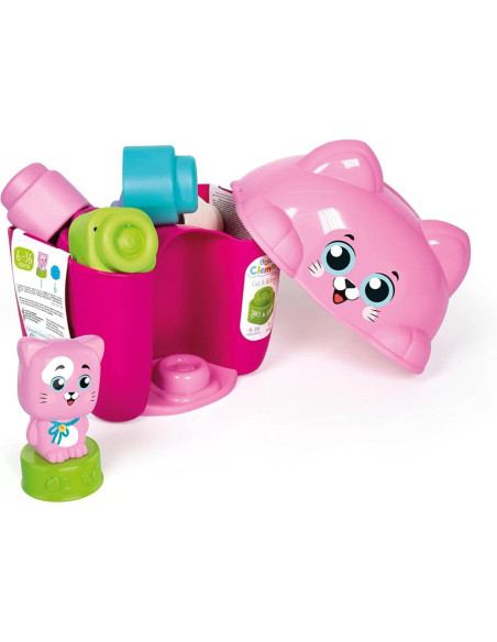 CL17768,Clementoni - Jucarie educationala Soft Clemmy cos Pisicuta cu cuburi de constructie moi si lavabile