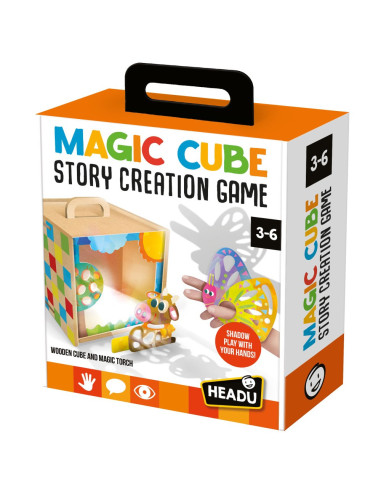 HE60568,Headu - Set creativ Cub din lemn creeaza povesti magice 3-6 ani
