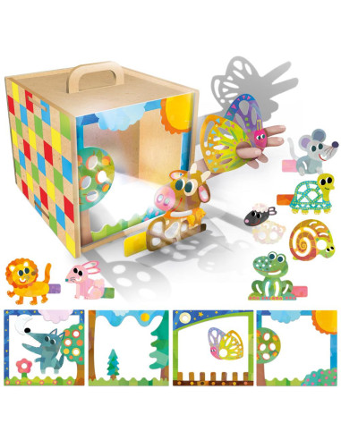 HE60568,Headu - Set creativ Cub din lemn creeaza povesti magice 3-6 ani