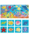 HE59759,Headu - 8+1 Puzzle Animale Marine cu piese mari imprimate pe ambele fete