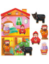 HE59094,Headu - Montessori primul meu puzzle Scufita Rosie ce include 4 forme din lemn