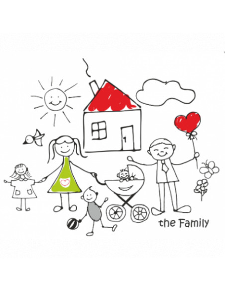 Cadita bebe cu termometru, 100 cm, The Family white, Maltex
