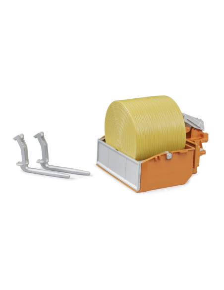 BR02353,Bruder - Accesorii pentru tractor Lada de incarcare furci si un balot rotund