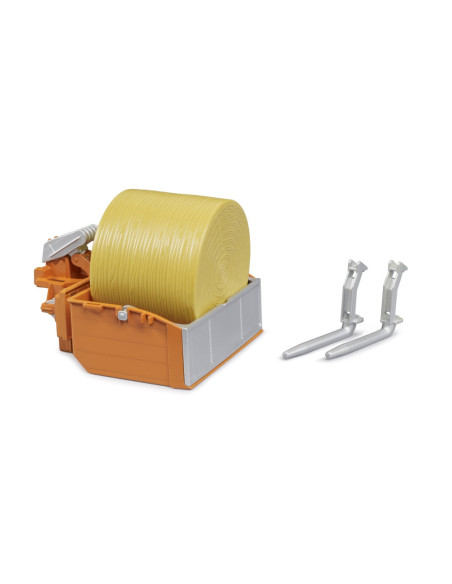 BR02353,Bruder - Accesorii pentru tractor Lada de incarcare furci si un balot rotund