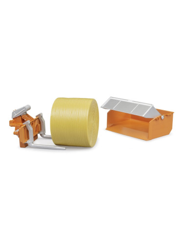 BR02353,Bruder - Accesorii pentru tractor Lada de incarcare furci si un balot rotund
