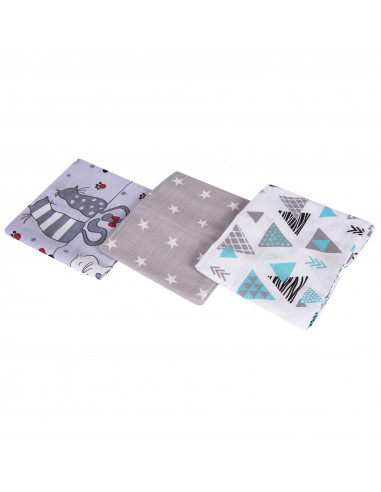 Set 3 Museline din bumbac 100%, Scutec multifunctional, 65 x 75