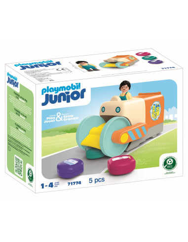 PM71774,Playmobil - Junior dezvoltare prin joaca Vehicul de colectare a gunoiului