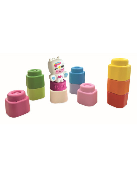 CL17630,Clementoni - Set de joaca educational Soft Clemmy Unicorn cu 10 cuburi de constructie moi si lavabile
