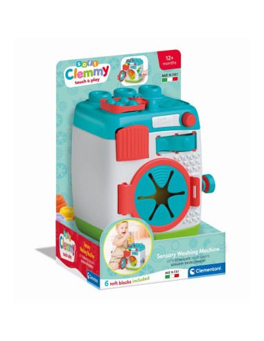 CL17582,Clementoni - Jucarie educationala Soft Clemmy masina de spalat pentru dezvoltarea senzoriala si motorie a copiilor